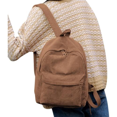 Style Soft Fabric Backpack Female Corduroy Design School Backpack For Teenage Girls Striped Backpack Women Velvet Screen