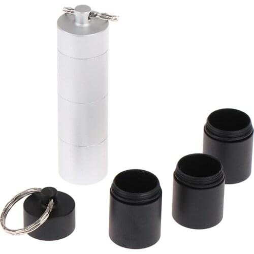 Waterproof Aluminum Pocket Pill Box Case Bottle Cache Drug Holder Container Keychain Medicine Box Health Care Pill Storage Box