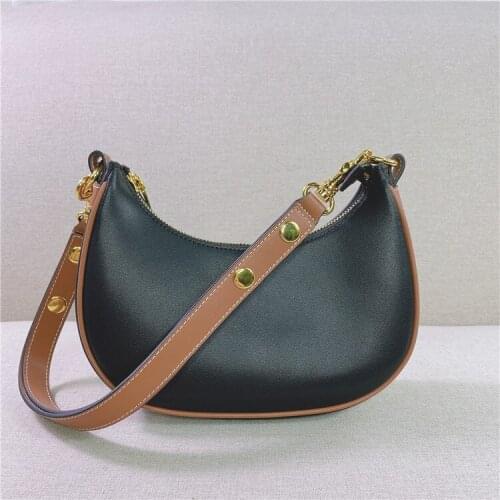 High Quality Vintage Genuine Leather Underarm Bag Fashion Portable Single Shoulder Saddle Bag Sac A Main Femme Sac A Main