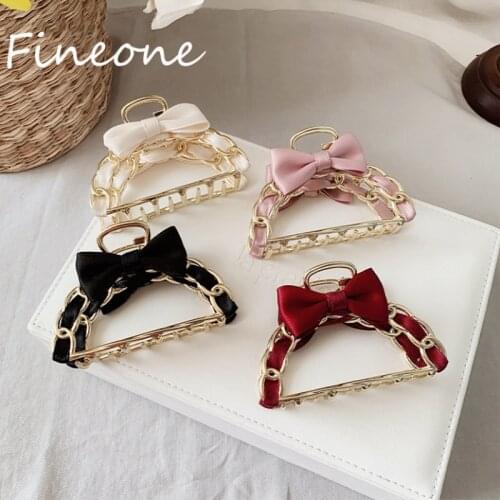 Fineone Metal Hair Clip Female Bowknot Tiara Hair Cross Gold Hairpins Hair Accessories Headpiece