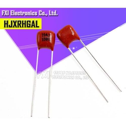 50PCS 100V104J Pitch 5mm 100NF 0.1UF 100V 104 CBB Polypropylene film capacitor new