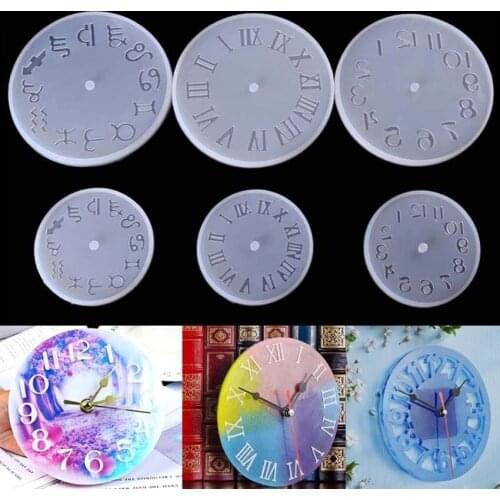 8 Styles Arabic Roman Numerals Clocks Silicone Molds Epoxy Resin Mold Clear DIY Clock Moulds Handcraft for Jewelry Making Craft