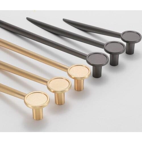 96 128 192mm modern simple fashion Creative brushed brass kitchen cabinet wardrobe door handle gary drawer tv cabinet knob pull