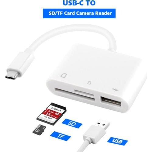 3in1 Card Reader Adapter USB C USB-C to USB SD/TF Camera Card Reader Adapter for iPad Pro Samsung Galaxy S9/S8 Huawei P20Pro ect