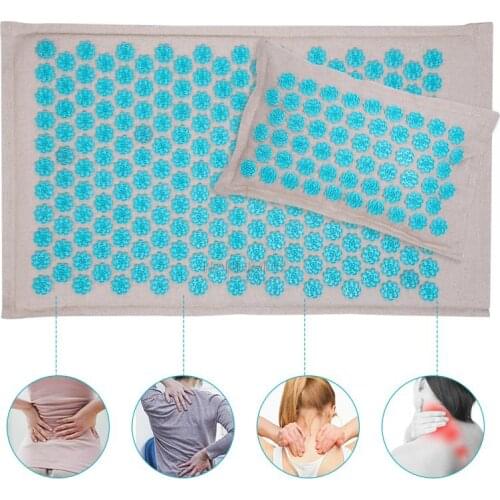 Acupressure Mat Massage Pillow Yoga mat Acupuncture Lotus Spike Cushion body back Massager Relieve Stress Pain