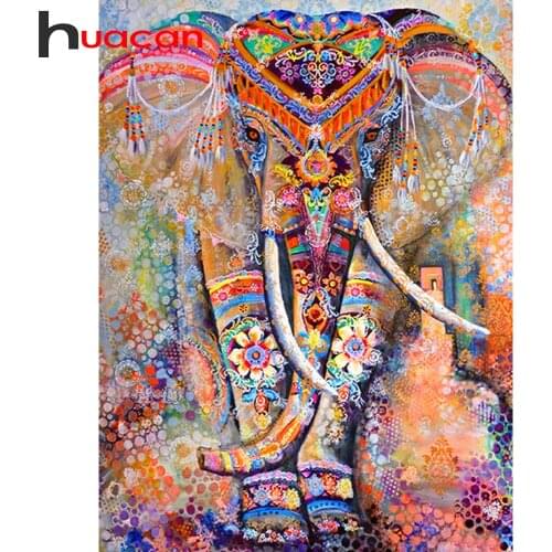 Huacan 5d DIY Diamond Embroidery Set Elephant Mosiac Diamond Painting Full Square/Round Animal Decoration For Home