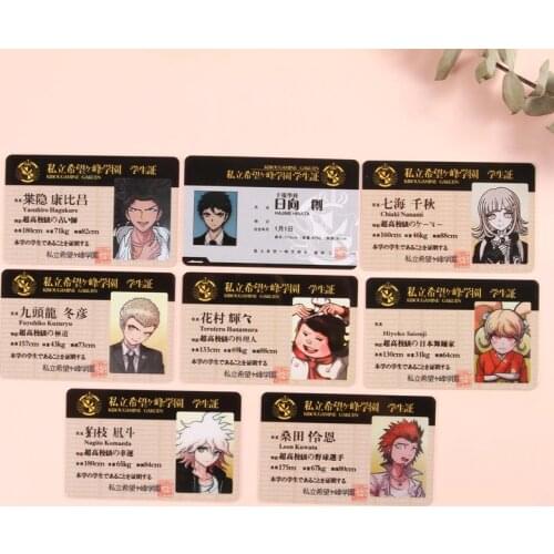 Anime Danganronpa Cosplay Student ID Card Nagito Komaeda Nanami PVC Card Stationery Supplie Anime Props
