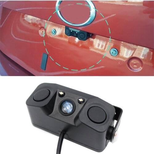 Car rear view camera Night vision LED light High definition Rearview Vehicle Camera Add Reversing Radar sensor detector camera