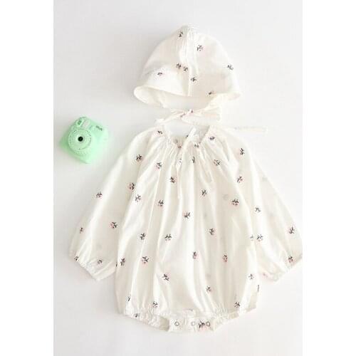 Baby Infant Girl Clothes Cap+Bodysuit 100% Cotton Infantil Girls Clothing Baptism Birthday 0-24M Baby Girl Clothes Outfits Girls
