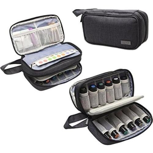 12 Bottles Essential Oil Carrying Case 5ml-15ml Roller Bottles Essential Oil Bag Travel Portable Nail Polish Perfume Storage Bag