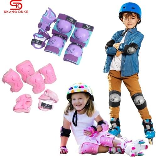 6PC/Set Kids Knee Elbow Pads with Wrist Guards Professional Protector Gear Riding Roller Skating Outdoor Sports Safety Guard