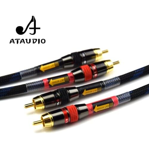 ATAUDIO Hifi RCA 2RCA Cable High Quality 4N OFC HIFI Male to Male Audio Cable For Headphones