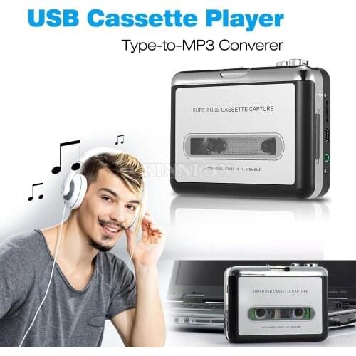 100pcs/lot cassette player USB Cassette to MP3 Converter Capture Audio Music Player music on tape to Computer Laptop Mac OS