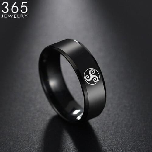 Novelty Stainless Steel Teen Wolf Logo Ring For Men Women 8mm Punk Style Movie Ring Resistance To Fade