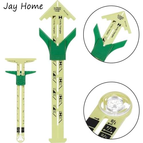 2Pcs T-Shaped 5 in 1 Sliding Gauge Measuring Ruler Triangle Gauge Hem Gauge Ruler for Tailor Sewing Quilting Patchwork Ruler