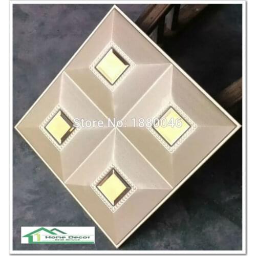 Leather panel 3D mirror on PU Leather wall panel Leather Acoustic Panels living room sofa backgroumd wallpaper 20pcs 40*40*2.5CM