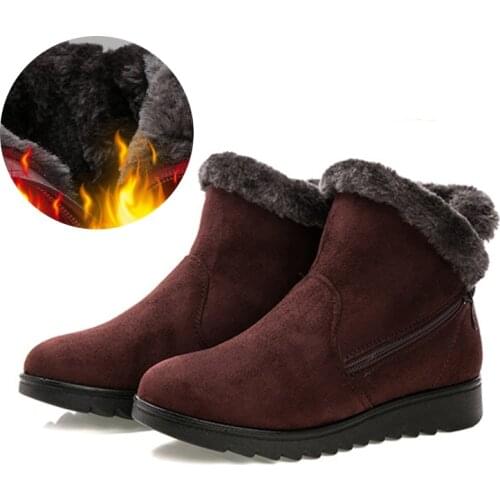 Lucyever 2021 Winter Thicked Plush Snow Boots Women Waterproof Keep Warm Ankle Boots Woman Soft Non-slip Cotton Shoes Booties