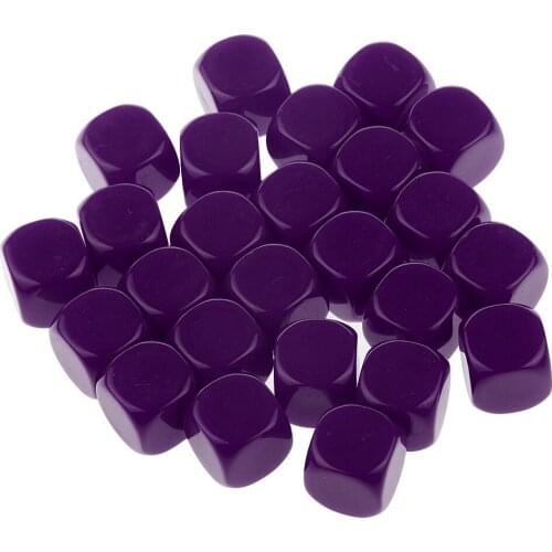 MagiDeal 25pcs 16mm Opaque Blank Six Sided Dice D6 D&D RPG Party Game Counting Cubes GameTeaching Dices