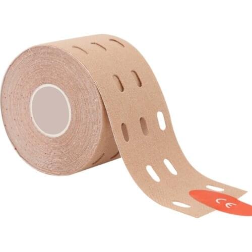 IFAK Hole Kinesiology Tape Medical Elastic Sport Athletic Tape for Muscle Support Strain Injury Pain Relief, 5cm x 5m Roll