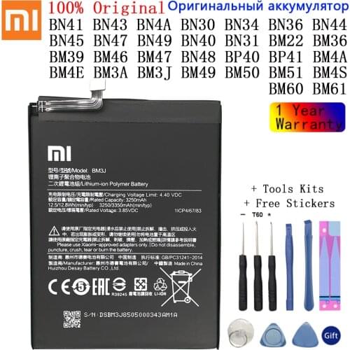 Xiao Mi Original Phone Battery for Xiaomi Redmi Note 2 3 3S 3X 4 4X 4A 5 5A 6 6A 7 Pro Plus Mi6 Mi4c Mi5 Mi 5X 5S Batteries