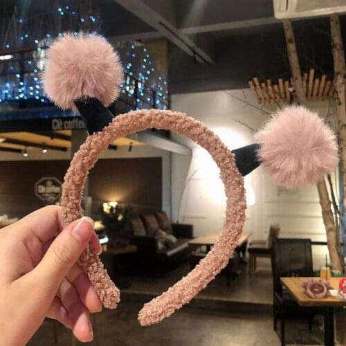 Plush Ball Headband Women Girls Fashion Hair Hoop Lovely Gift Girl Purim Carnival Party Headwear Decor Accessories
