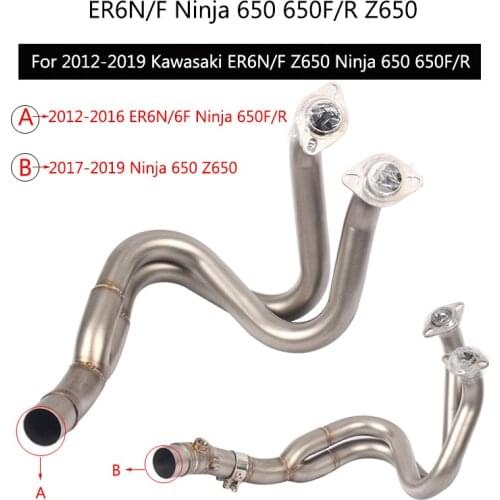 Complete Exhaust System ) for Kawasaki Z650 ER6N/F Ninja 650 Ninja 650F/R 2012-2020 Exhaust Pipe Slip On Motorcycle 51 mm Pipe