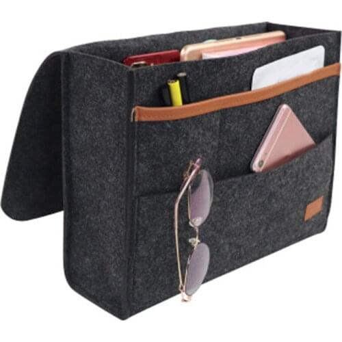 Bedside Bag Pockets Home Sofa Bedside Desk Felt Hanging Storage Organizer Pouch New