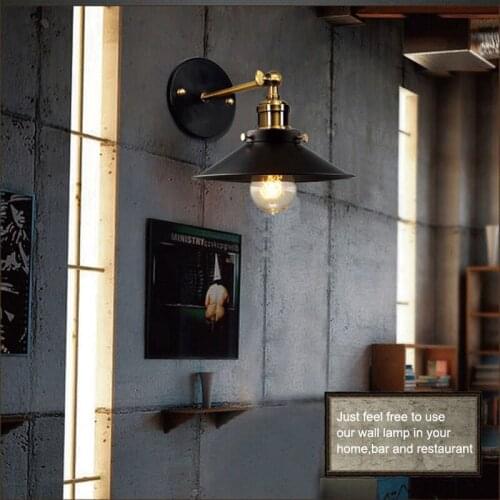 Industrial Wall Lamps Simple Style Wall Lights Creative Umbrella Vintage Loft Little Umbrella Bedside Lamp Restaurant Light Tool