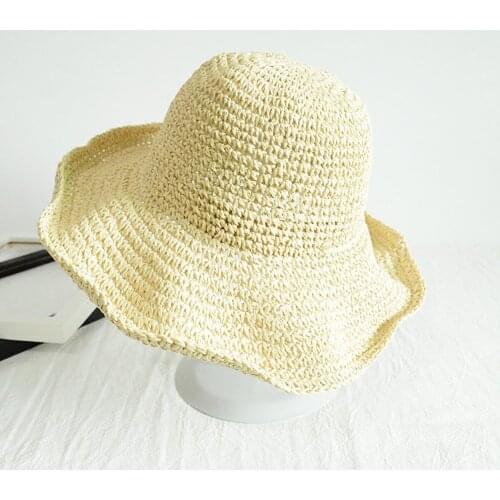 2021 NEW Women Solid Color Folding Straw Hats Female Lady Outing Sun Visor Holiday Cool Hat Seaside Beach Hat Tide Summer Hats