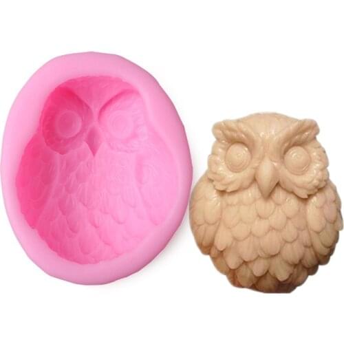 3D Owl Shape Silicone Soap For Soap Handmade Emboss Cake Mould Fondant Crafts Candle Making Supplies Home Decoration