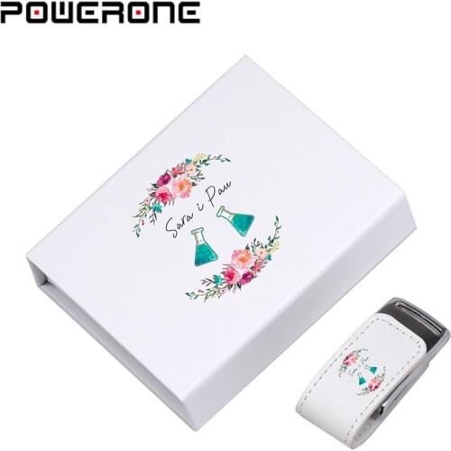 POWERONE Custom Logo For USB 2.0 Flash USB stick 64GB 32GB 4GB 8GB 16GB Pendrive Leather Usb+Gifts Box(Over 10pcs Free Logo
