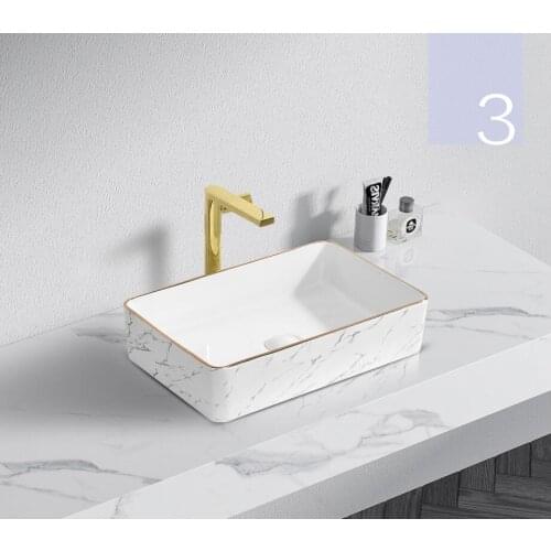 Above Counter Wash Hand Basins Household Wash Basin Single Basin Ceramic Square Bathroom Sinks Shampoo SJ63-3