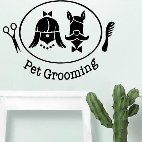 Pet Grooming Vinyl Wall Sticker Wall Decor Modern Wallsticker For Pet Grooming Shop Decoration Wall Decals Waterpoof Stickers