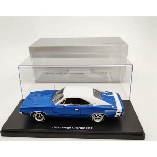 1:43 1969 For D~GE CHARGER R/T SE - blue & white Resin Limited Models Classic Auto Toys Collection Gift