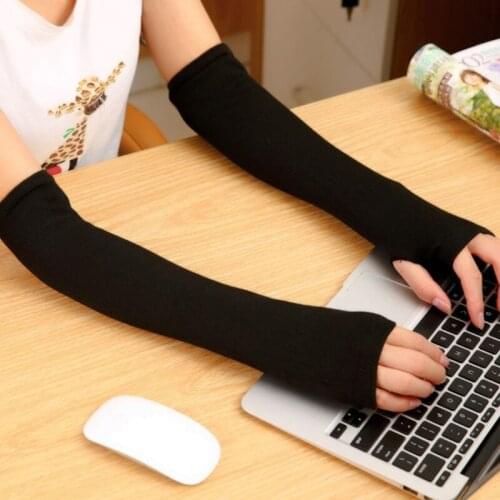 Winter Wrist Arm Hand Arm Warmers Knitted Long Fingerless Gloves Sleeve Fingerless Gloves Soft Warm Mitten Elbow Mittens
