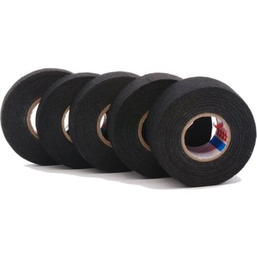 1Pcs 15/25 Meters Black Tesa Type Coroplast Adhesive Cloth Tape Industrial Tape for Cable Harness Wiring Loom 9/15/19/25/32mm