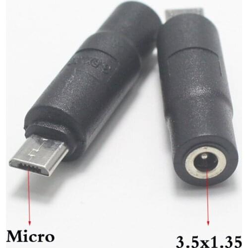 1pcs Micro USB to 3.5*1.1mm 3.5*1.35mm 4.0*1.7mm 5.5*2.1mm DC Power Female jack Extension Cord Charging Connector