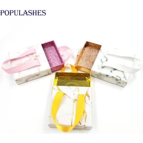 False Eyelashes Box Packaging Ribbon Portable Square Pull Case Eyelash Gift Boxes and Tray Wholesale Custom Logo Vendors