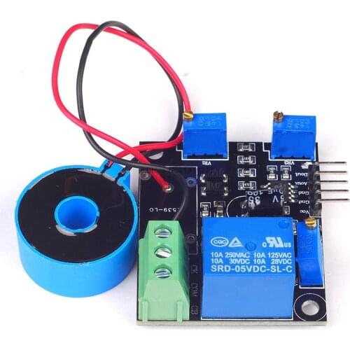 DC 5V Current Detector Sensor Module AC / Short Circuit Detection Max AC 50A Switch Output