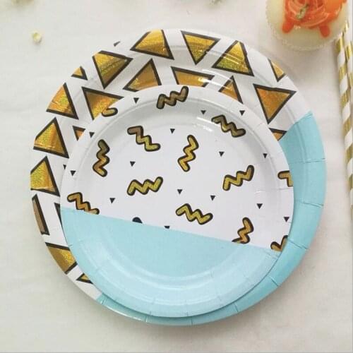 8pcs Disposable Tableware Set Disposable Paper Plate Hot Polka Dot Korean Style for Wedding Birthday Decoration Party Supplies