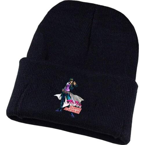 Anime Jo-Jos Bizarre Adventure Hat Kujo Jotaro Hat Cap Beanie Knitted Cap Cosplay Costume Unisex Print Adult Casual Cotton hat