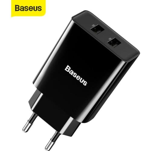 Baseus Dual USB Charger EU Plug Quick Charge 2.1A Wall Charger Max Mobile Phone Charging Mini Adapter Travel Charger For iPhone
