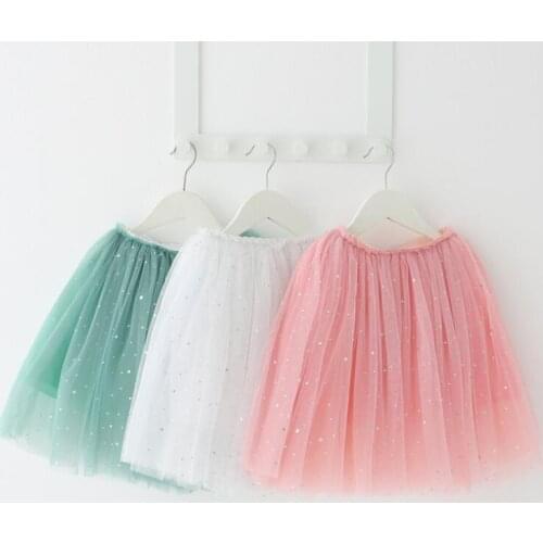 Shiny Dots Girls Skirts Sequined Tulle Girls Tutu Skirt Baby Wedding Girls Dance Skirts Child Skirts Girl Fluffy Long Pettiskirt