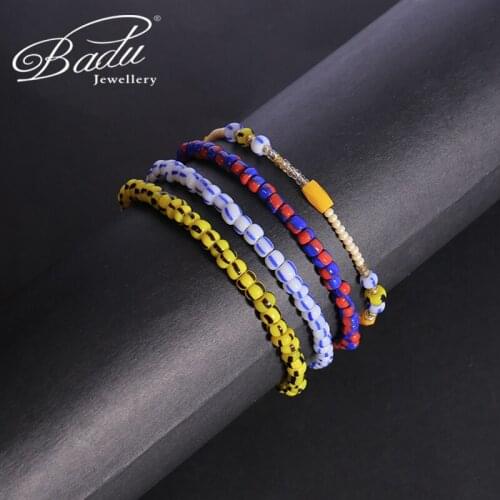 1pc Creative Bohemian Colorful Seed Beads Anklets For Women Adjustable Handmade Beach Ankle Bracelet Beaded Anklet Jewelry