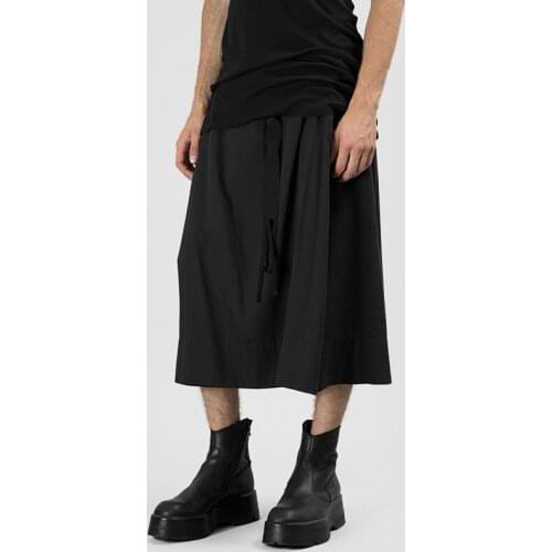 Mens summer cropped trousers structure silhouette mens trousers designer brand culottes simple loose large trousers