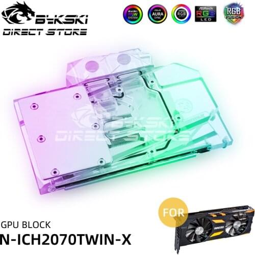 Bykski ARGB GPU Block Water Block For INNO3D RTX2070 TWIN X2 Video Cards Block Cooler PC Watercooling VGA block N-ICH2070TWIN-X