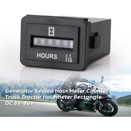 DC 10V-80V Generator Sealed Hour Meter Counter for Boats Trucks Tractors Cars Hourmeter