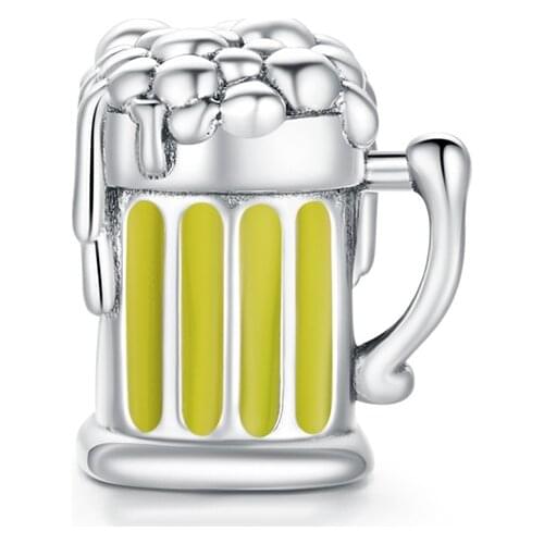 DECORAL Original 925 sterling silver jewelry beer mug charm beads for European bracelet DIY women birthday gift making