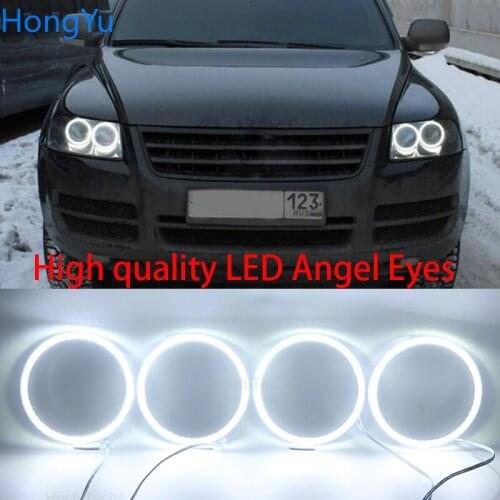 For Volkswagen VW Touareg 2003 2004 2005 2006 Super Bright white color 3528 SMD led Angel Eyes kit daytime running light DRL