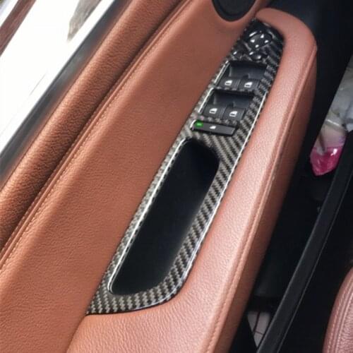 Carbon Fiber Door Armrest Window Glass Buttons Frame Decoration Cover Interior Gear Sticker Air Vents Trim For BMW X5 X6 E70 E71